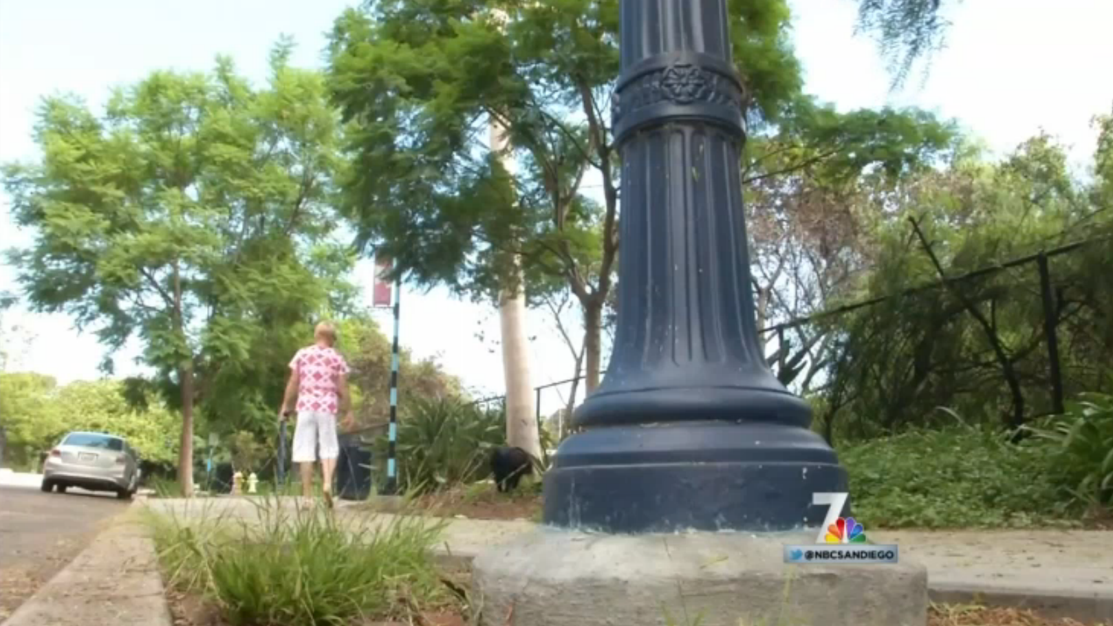 San Diego urine soaked lamp post